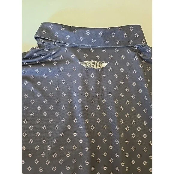 Straight Down Polo Shirt Mens XL Blue/Gray Golf Performance Geometric Argyle - Picture 5 of 6